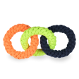 Skatrs Triple Ring Rope Chew Toy for Dogs and Cats (Neon Green Blue Orange) Hot on Sale