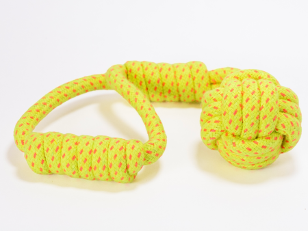 Skatrs Hand Made Knotted Ball Rope Tug Toy for Dogs and Cats (Neon Green) Fashion