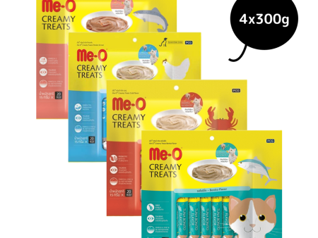 Me O Creamy Chicken & Liver, Crab, Salmon and Bonito Cat Treat Combo For Discount