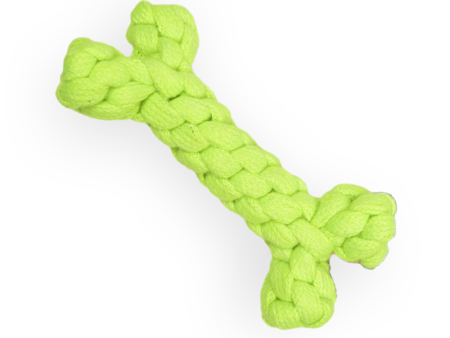 Skatrs Bone Shaped Rope Chew Toy for Dogs and Cats (Neon Green) Online now