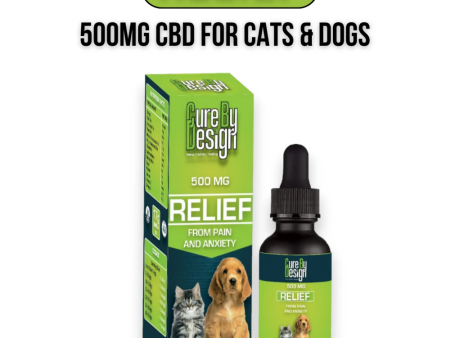 Cure By Design 500mg CBD Relief Oil for Dogs and Cats Sale