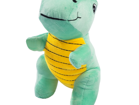 Kibbo Non Toxic & Durable Soft Stuffed Dinosaur Toy for Dogs and Cats (Green Yellow) on Sale