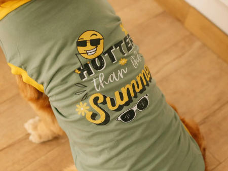 Pet Set Go Hotter Than The Summer Sleeveless T Shirt for Dog (Green) Online