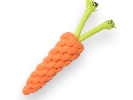 Skatrs Carrot Shaped Rope Chew Toy for Dogs and Cats (Orange) For Sale