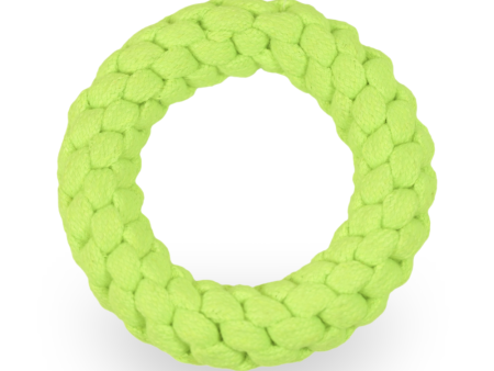 Skatrs Hand Made Ring Shaped Rope Chew Toy for Cats and Dogs (Neon Green) Online Hot Sale