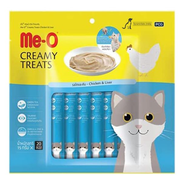 Me O Creamy Chicken & Liver, Crab, Bonito Cat Treat Combo on Sale