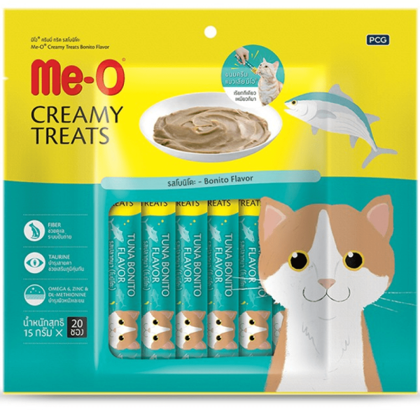 Me O Creamy Chicken & Liver, Crab, Bonito Cat Treat Combo on Sale