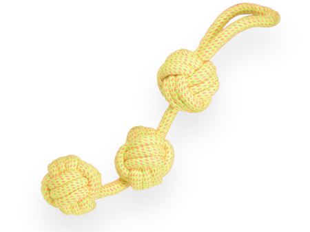 Skatrs 3 Ball Rope Tug Toy for Dogs and Cats (Yellow) Online