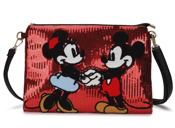 Cartoon Mickey Minnie Sequin Leather Purse Handbag Online now