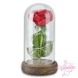 Beautiful Artificial Flowers Rose with LED Light Wooden Base Fashion