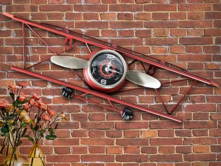 Retro Aircraft Plane Metal Iron Wall Clock Hot on Sale