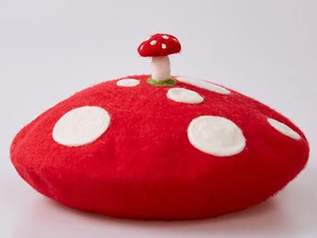 Cute Red Dot Mushroom Felt Wool Hat Beret Online