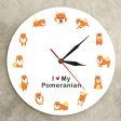 Cartoon Pomeranian Dog Wall Clock Hot on Sale