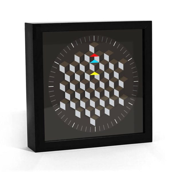 Graphic Hexagon Rotating Minimalist Wall Clock Decor Novelty Watch Supply