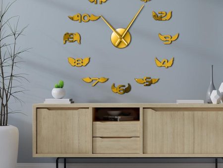 Angel Wings With Number Large Frameless DIY Wall Clock For Sale