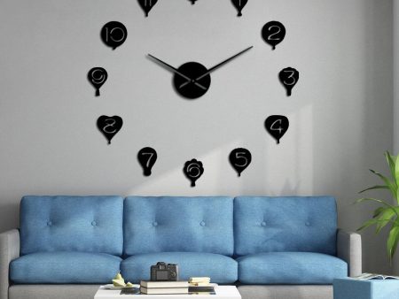 Floating Hot Air Balloon Large Frameless DIY Wall Clock Cheap