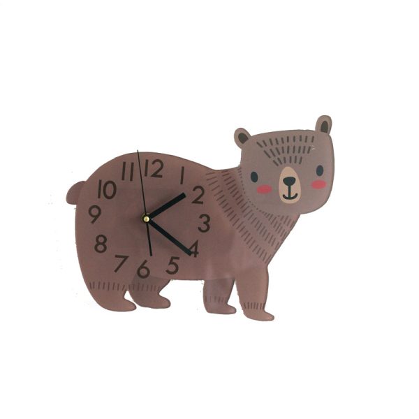 Cute Cartoon Pink Bear Nordic Wall Clocks Supply