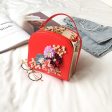 Flower Metal Gold Clip Small Square Handbag on Sale