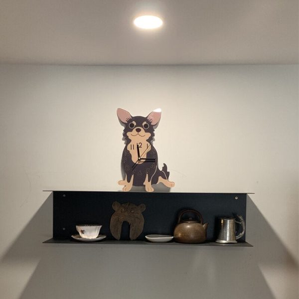 Cute Chihuahua Dog Arcylic Modern Wall Clock Online now