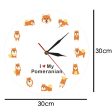 Cartoon Pomeranian Dog Wall Clock Hot on Sale