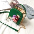 Flower Metal Gold Clip Small Square Handbag on Sale