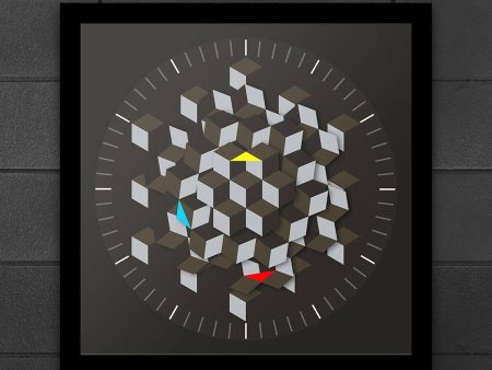 Graphic Hexagon Rotating Minimalist Wall Clock Decor Novelty Watch Supply