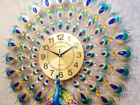 European Beautiful Peacock DIY Wall Clock Online Sale