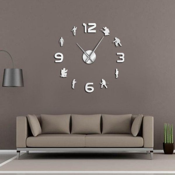 Firefighters Fire Soldiers Large Frameless DIY Wall Clock Discount