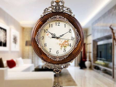 European Antique Wooden Pendulum Wall Clocks Quartz Movement Cheap