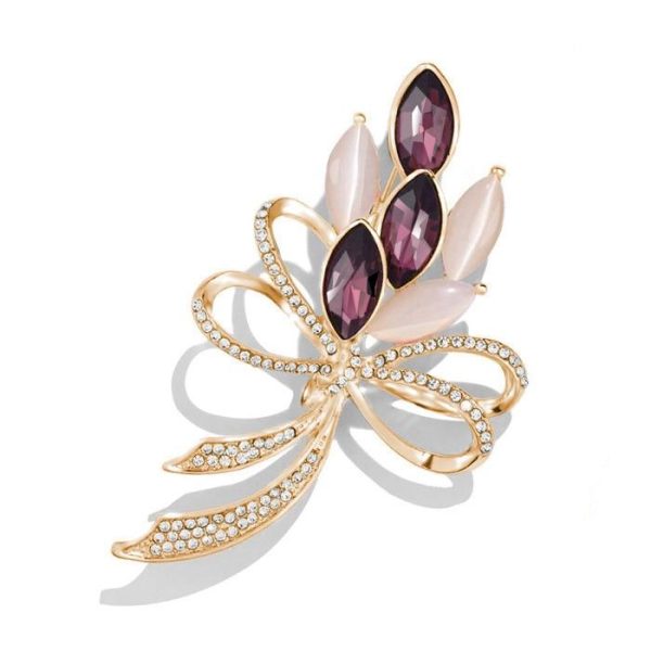 Classic Bright Opal Shining Crystal Pin Brooches Hot on Sale