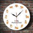 Cartoon Pomeranian Dog Wall Clock Hot on Sale