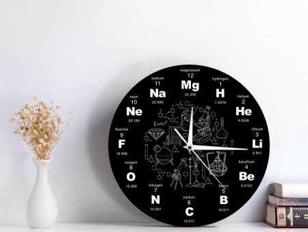 Periodic Table Of Chemical Elements Wall Clock For Discount