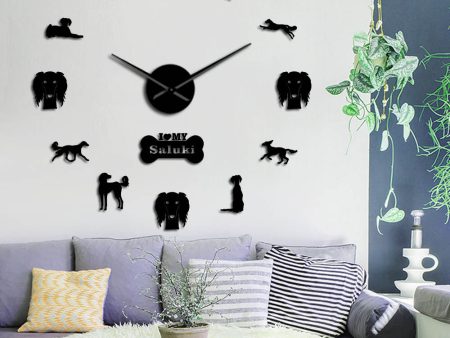 Saluki Dog Large Frameless DIY Wall Clock For Discount