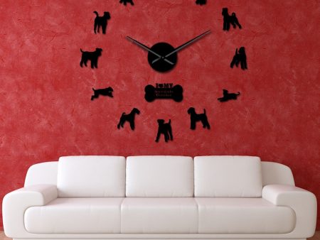 Airedale Bingley Terrier Large Frameless DIY Wall Clock Dog Lover Gift Online Sale