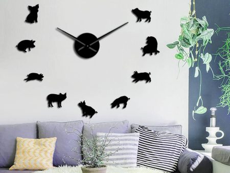 Cute Baby Pig Piglet Large Frameless DIY Wall Clock Online now