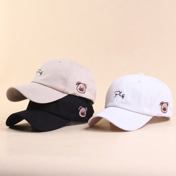 Cute Pig Embroidery Adjustable Snapback Baseball Cap Hat Discount