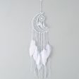 White Moon Dreamcatcher Net With Feathers For Sale