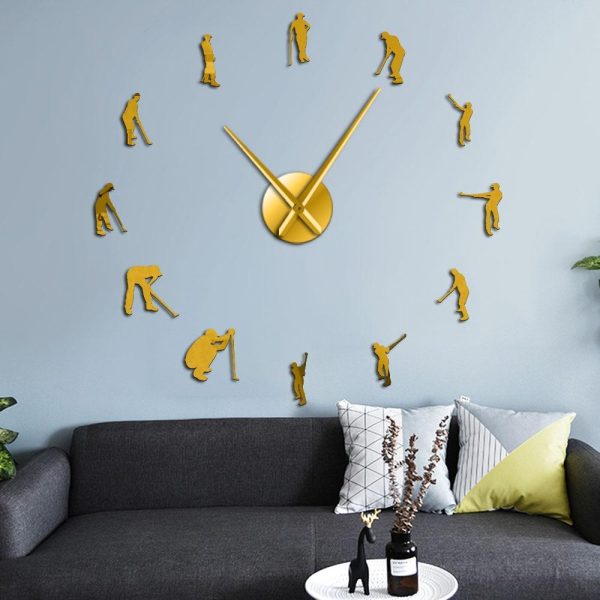 Pro Golfers Golfing Large Frameless DIY Wall Clock Golf Lover Gift on Sale