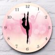 Princess Ballet Girl Moving Leg Dancing Pink Wall Clock Discount