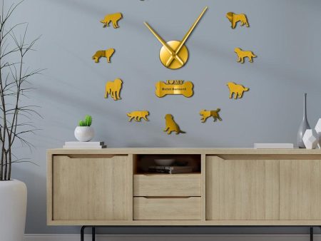 Saint Bernard Dog Large Frameless DIY Wall Clock Bernhardiner Decor Cheap