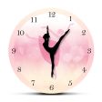 Princess Ballet Girl Moving Leg Dancing Pink Wall Clock Discount