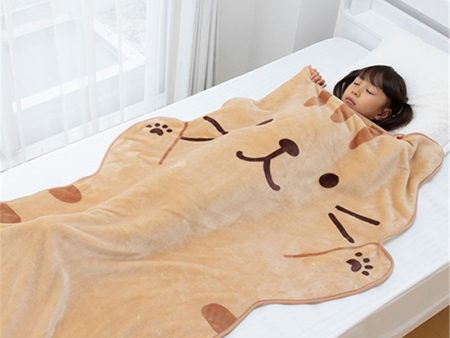 Cute Cat Shape Flannel Plush Blanket Kod Room Decor For Cheap