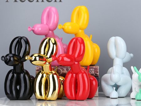 Squat Balloon Pooing Dog Resin Statues Home Decoration on Sale