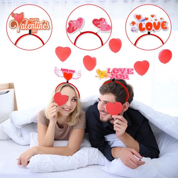 Wholesale 10pcs valentine s day love key hairband romantic party decoration hairpin letter headband hair accessories Hot on Sale