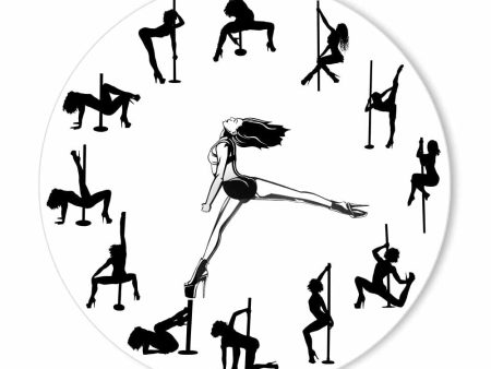 Pole Dancer Dancing Moving Clock Hands Silent Wall Clock Cheap