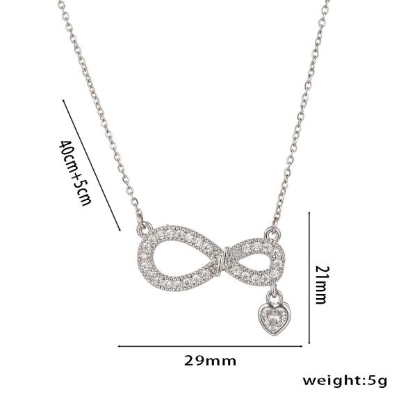 Wholesale Simple Fashion Personalized 8-shaped Love Micro-inlaid Zircon Necklace All-match Temperament Ladies Necklace Valentine s Day Gift Online Sale