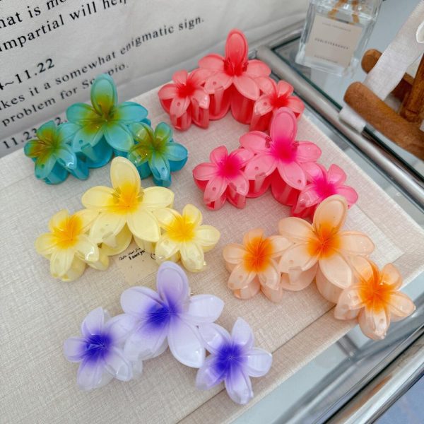 Wholesale large candy color flower hair clip three egg flower clip shark clip hair accessories Online Hot Sale