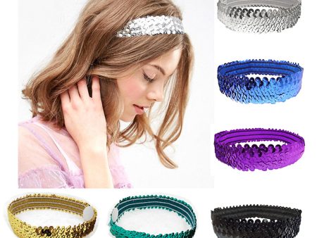 Wholesale Sports Dance Sequin Hair Band Headband Shiny Elastic Competition Children s Performance Headband Fashion Hair Accessories Hair Card Online now