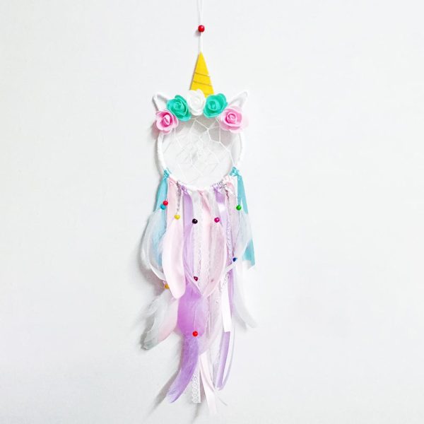 Cute Unicorn Flower Dreamcatcher For Girls Room Decor Wall Hanging Online Sale