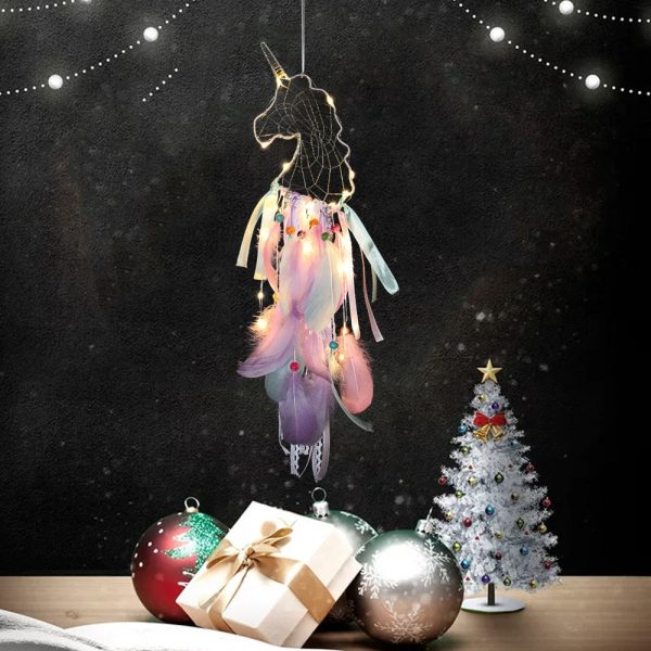 Feather LED Night Light Dreamcatchers Walling Hanging Decor Online now